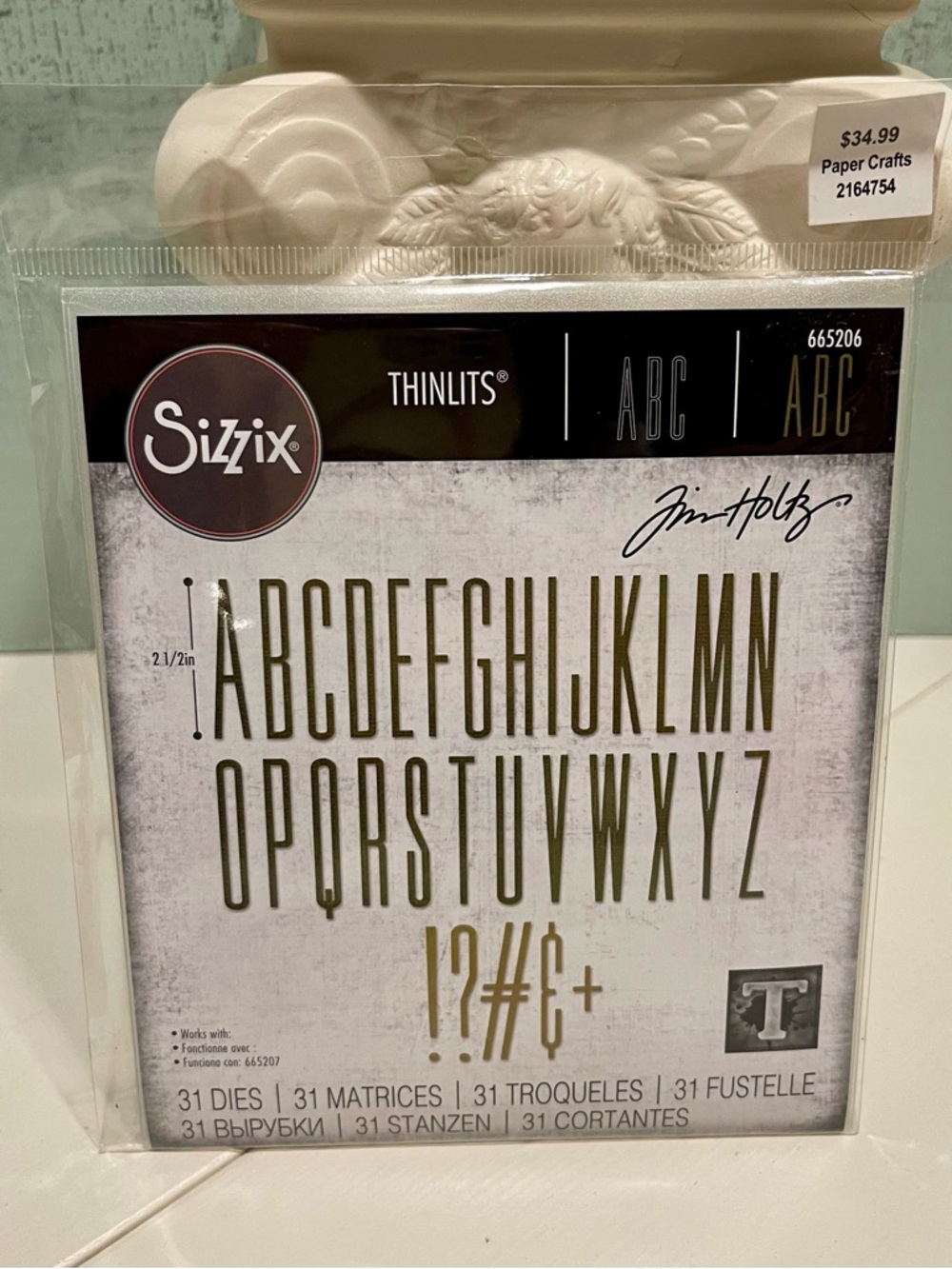 NWT TIM HOLTZ SIZZIX Thinlits Uppercase Alphabet Dies - ALPHANUMERIC STRETCH